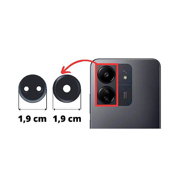 Lente Câmera Redmi 13c (Kit 2 Lentes)