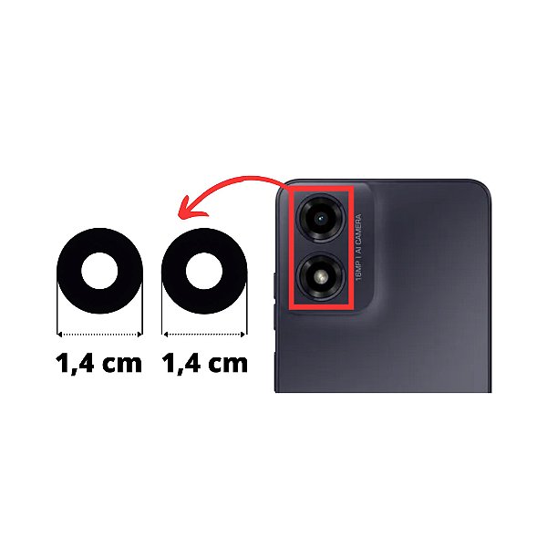 Lente Câmera Moto G04 (Kit 2 lentes)