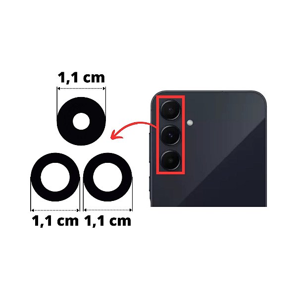 Lente Câmera Galaxy A55 (a556) (Kit 3 Lentes)