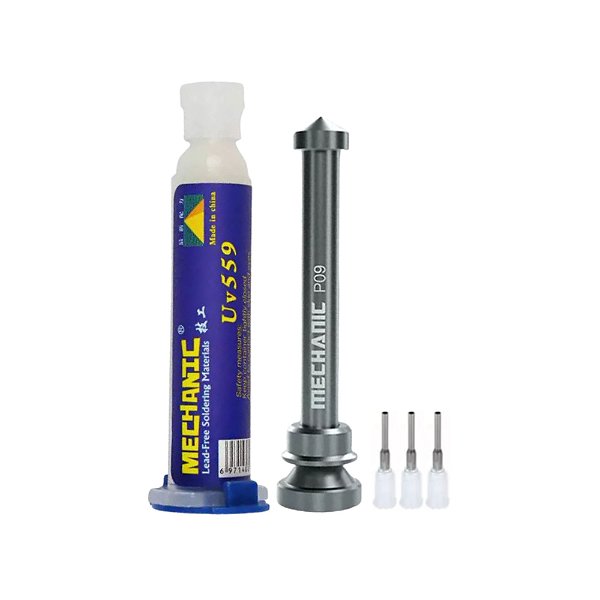 Fluxo Solda Pastoso 10g UV559 + Aplicador + 3 Agulhas - Mechanic 10cc