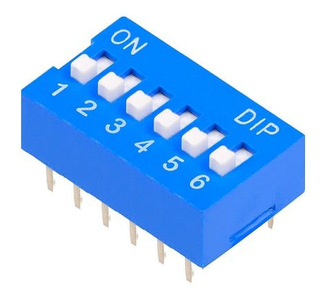 Chave Dip Switch 6 Vias - Azul