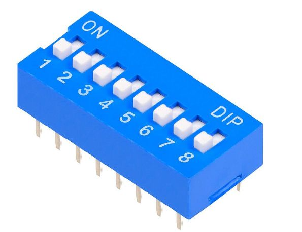 Chave Dip Switch 8 Vias - Azul