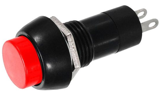 Chave Push Button PBS-11A 2T C/Trava - Vermelha