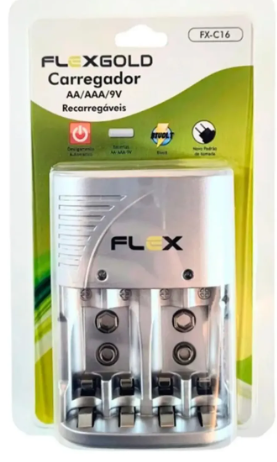 Carregador de Pilhas Flexgold - FX-C16