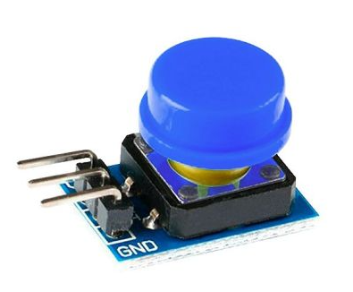 Módulo Push Button 12MM 3 Pinos C/Capa Azul