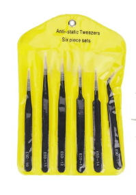 Conjunto 5 Pinças Antiestáticas Ponta Fina ESD