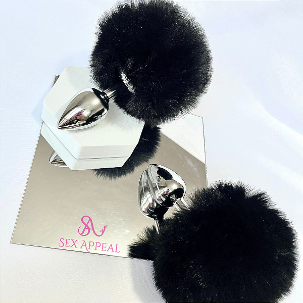 Plug Anal em Metal com Rabo Pompom