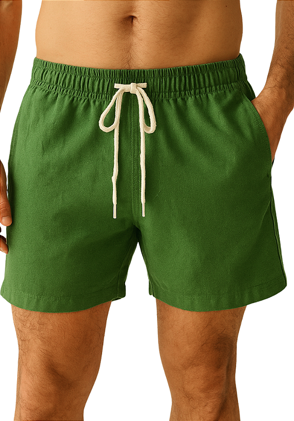 SHORT DE LINHO PREMIUM - VERDE BANDEIRA