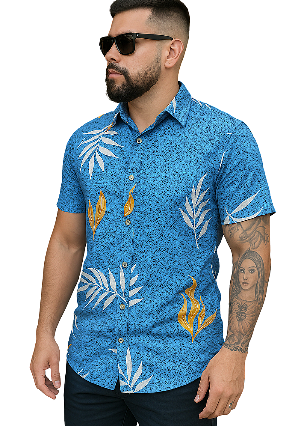 CAMISA DE VISCOSE ESTAMPADA