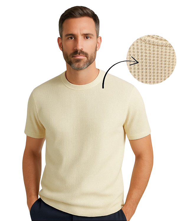CAMISETA TRICÔ - BEGE