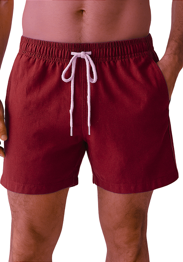 SHORT DE LINHO PREMIUM - VINHO