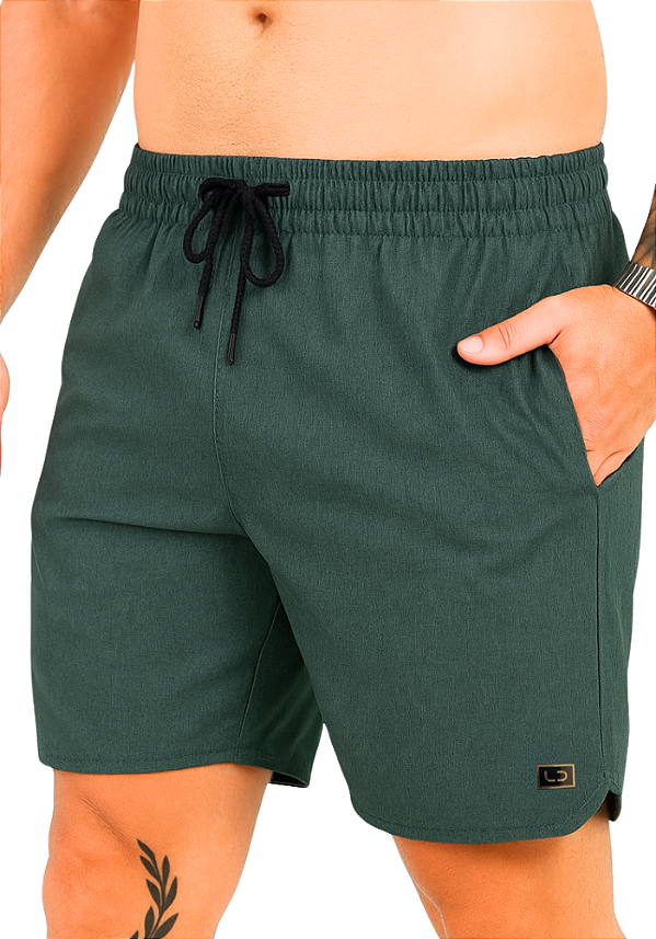 BERMUDA HAVAIANO EM ELASTANO - VERDE ESCURO