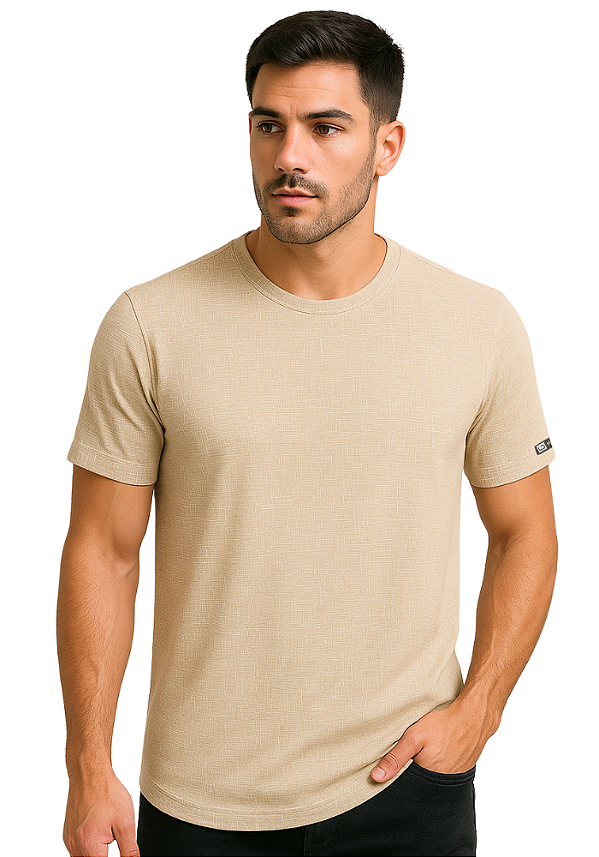 CAMISETA LD COMFORT ESTAMPADA -BEGE