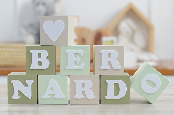 Kit 9 Cubos Branco Nome Bebê Prateleira Infantil Parede Nicho