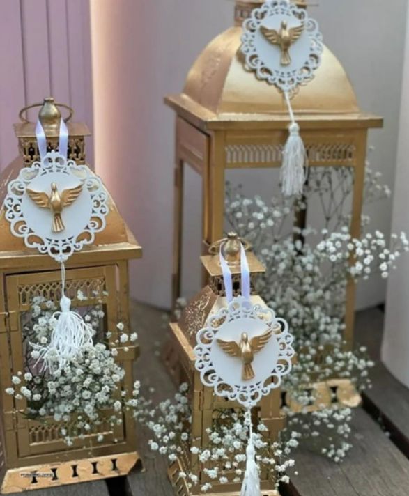 10 Lembrancinhas Mandala Batizado Divino Espírito Santo