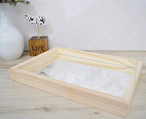 Bandeja Decoração Pinus Montessoriano Espelho Bebê Decoração Maternidade - B115