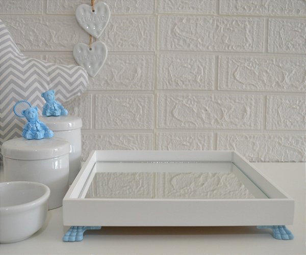 Kit Higiene Porcelana Bebê Bandeja Maternidade Urso