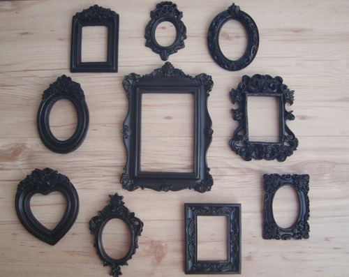 Kit 10 Molduras Dourado Quadros Resina Parede Decoração D223