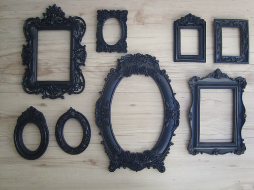 Kit 8 Quadros Molduras Resina Vintage Parede Provençal D224