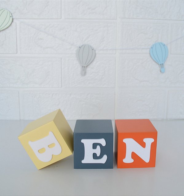 Kit 3 Cubos Dados Bebê Quarto Menino Menina Decoração Branco