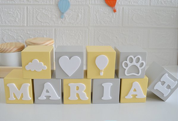 Kit 10 Cubos Branco Enfeite Bebê Quarto Infantil Parede Nicho