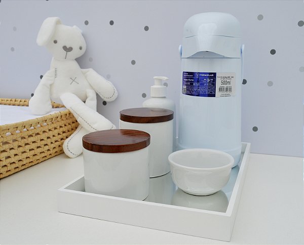 Kit Higiene Porcelana Bebê Unissex Maternidade Montessoriano Pinus Meninos Meninas