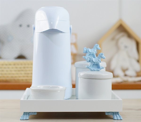 Kit Higiene Porcelana Bebê Maternidade Meninos Temas - Garrafa Térmica