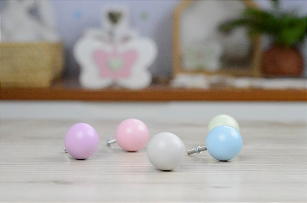 Puxadores Bola Decoração Maternidade Quarto Infantil Colorido Bebê