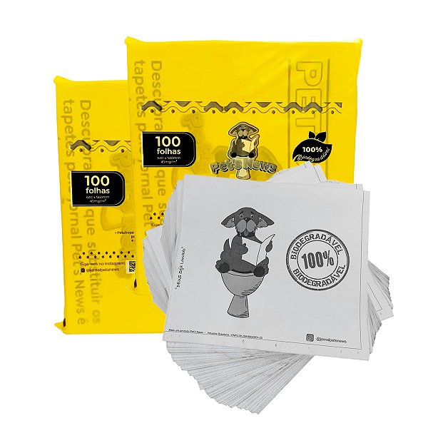 Jornal Pet Papel Limpo Higiênico Absorvente Para Cães 200un