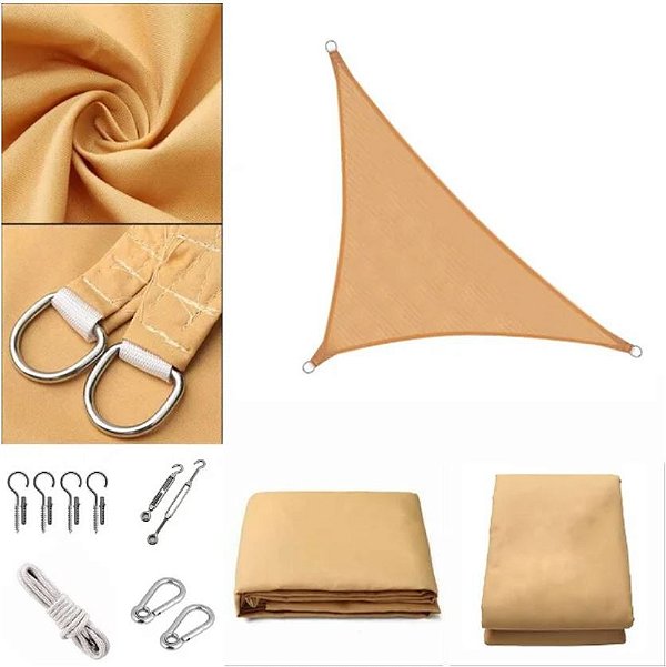 Tela Triangular Sombralux 4x4x5.6 m + Kit de Instalação