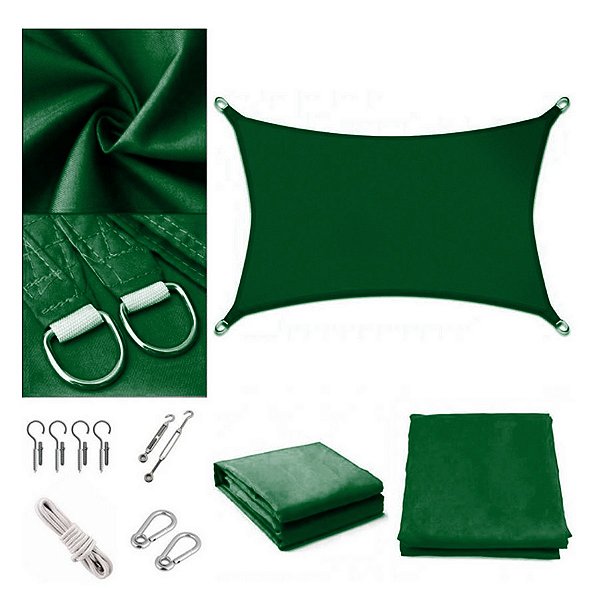 Tela Retangular Sombralux 3x2 m ou 2x3 m + Kit de Instalação