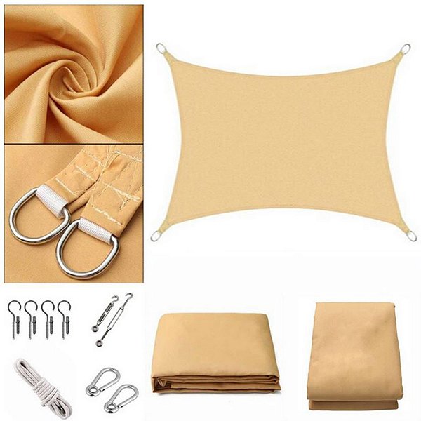 Tela Retangular Sombralux 5x2 m ou 2x5 m + Kit de Instalação