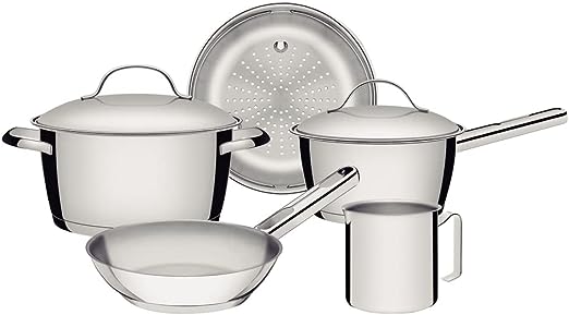 Jogo de Panelas Tramontina Allegra em Aço Inox com Fundo Triplo 5 Peças