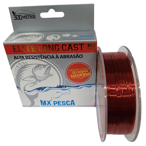 Linha Mx Pesca Elite Long Cast 300m Vermelha