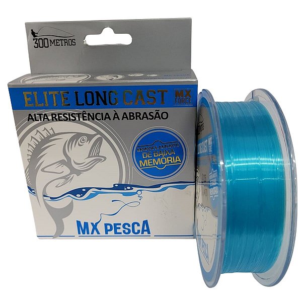 Linha Mx Pesca Elite Long Cast 300m Azul Clara