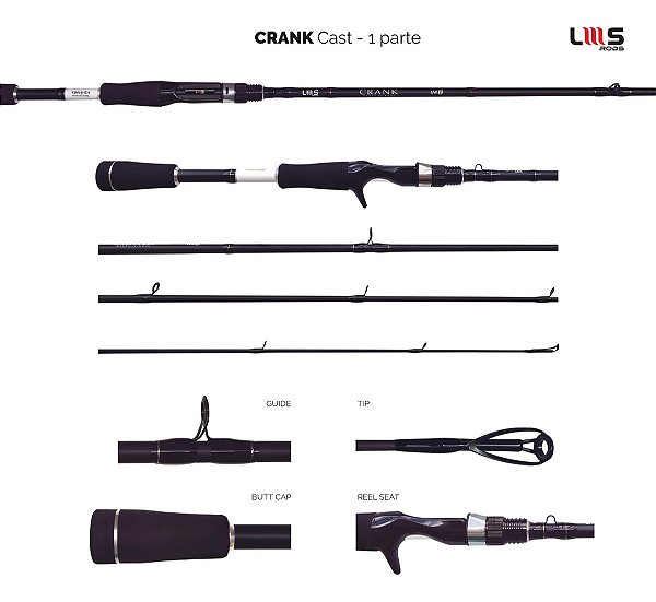 Vara p/ Carretilhas Lumis Crank 5'8'' 1,74m 20lbs Inteiriça