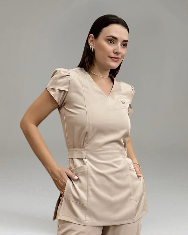 Bata Una Decote V Plus Size