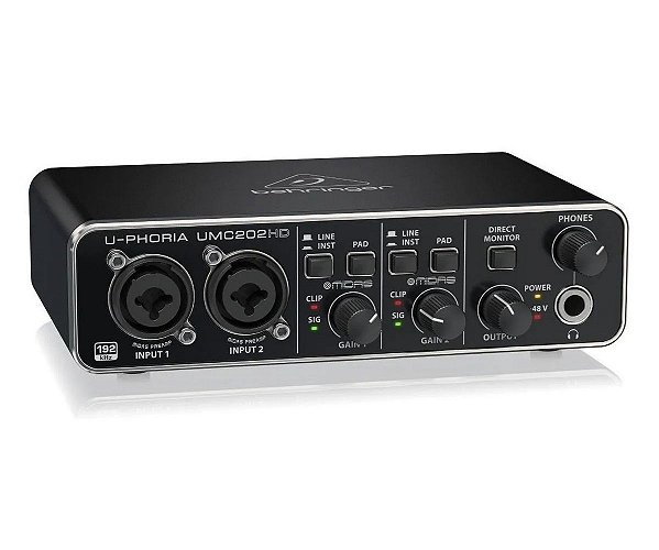 Interface de Áudio Behringer UMC202HD U-Phoria Midas - USB