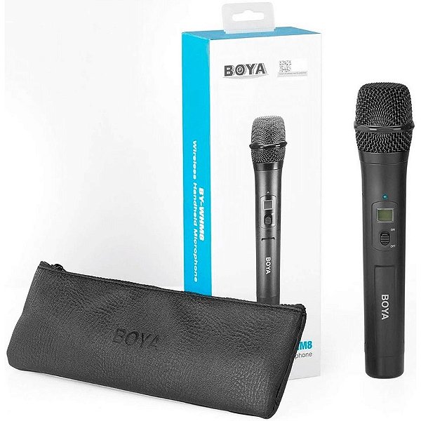 Microfone Dinâmico sem fio UHF Transmissor compatível com RX8; TX8; SP-RX8; BY-WXLR8 - Boya BY-WHM8 PRO