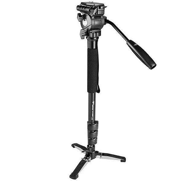 Monopé com Cabeça Hidráulica e Pé de Galinha Greika Weifeng WT-3958M - Altura Máxima 1,46m - Suporta 3kg