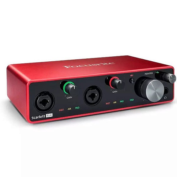 Interface de Áudio Focusrite Scarlett 4i4 de 3ª Geração - USB