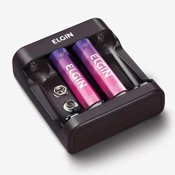 Carregador de Pilhas e Baterias Elgin USB com 2 pilhas AA - SCUSB - AA/AAA/9V