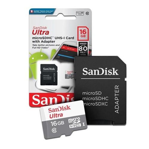 Cartão de Memória SanDisk Ultra - 16GB - Micro SDHC