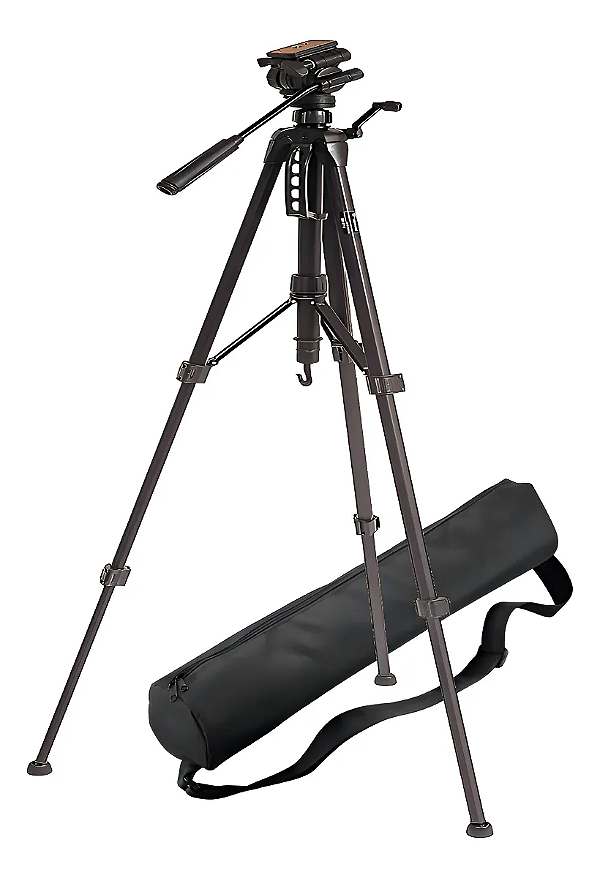 Tripé Weifeng WT-3716 com Cabeça Hidráulica - Altura máxima 1,60m - Suporta 3kg