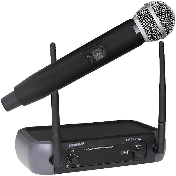 Microfone Bastão de Mão sem fio Multi-Frequências UHF - Lexsen LM-58u PLL