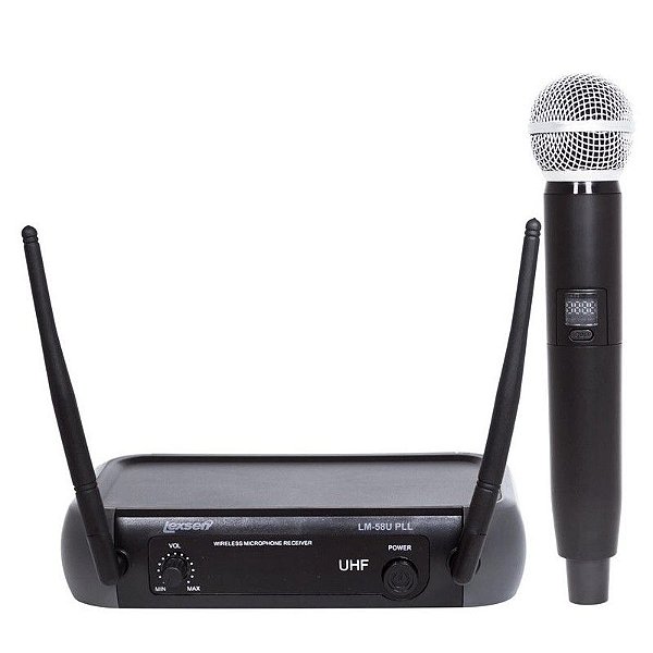 Microfone Sem Fio de Mão Lexsen LM-58u PLL UHF