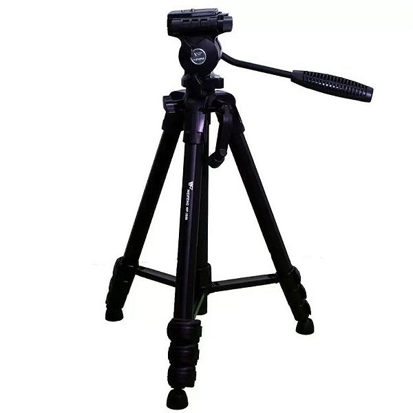 Tripé Profissional WT-3958 com Cabeça Semi-Hidráulica - Altura máxima 1,50m - Suporta 4kg