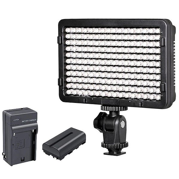 Iluminador LED Greika PT-176S com Bateria e Carregador