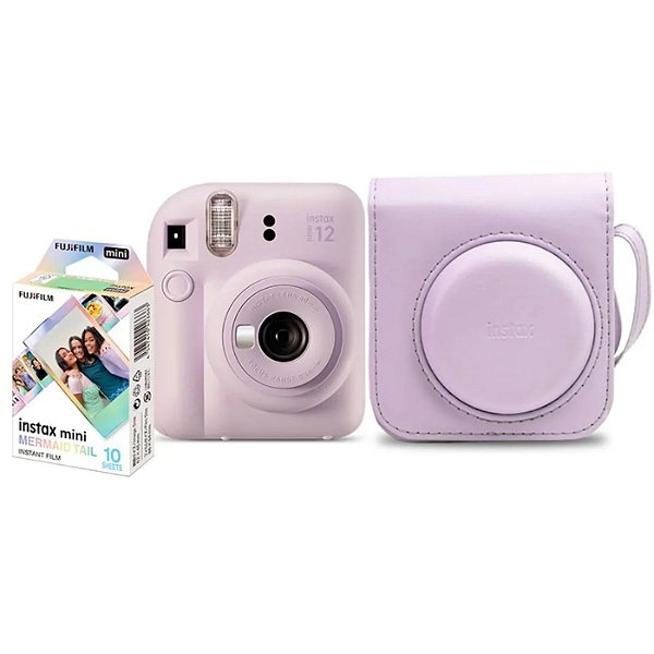Kit Câmera Instax Mini 12 Lilás com Bolsa e 10 filmes - Fujifilm