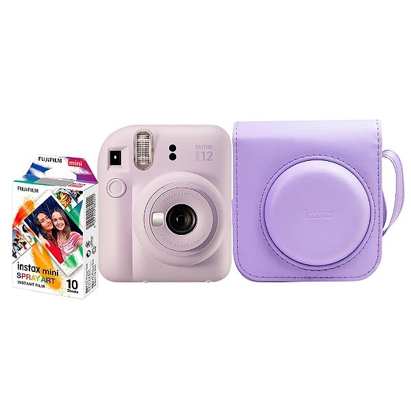 Kit Câmera Instax Mini 12 Lilás com Bolsa e 10 filmes - Fujifilm